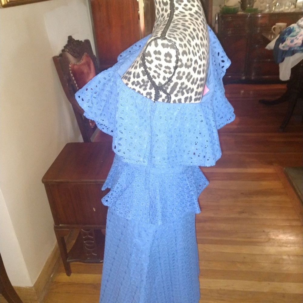 New Lilly Pulitzer Josey Costal Blue One Shoulder - Picture 7 of 8